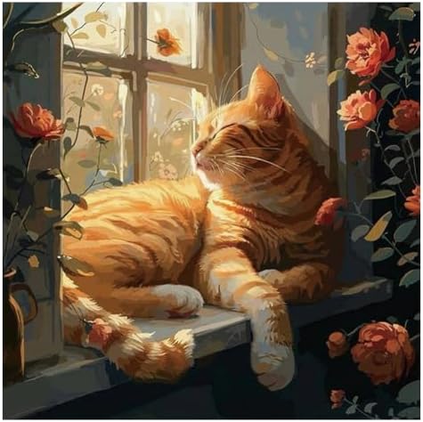 Kulvci Cat Diamond Painting Kits for Adults, Diamond Art Kits 12x12inch