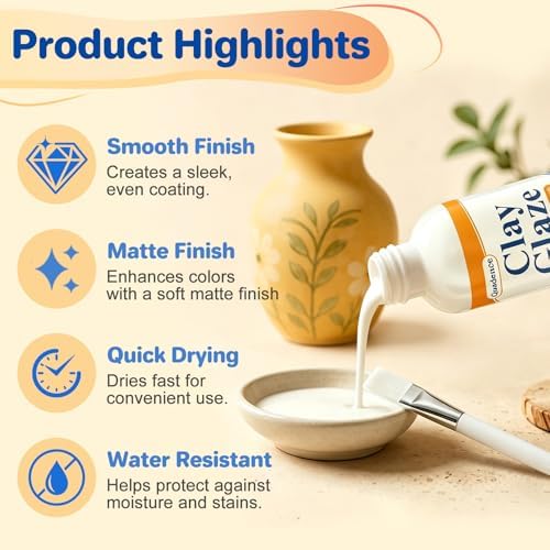 Air Dry Clay Glaze, 5.3 FL OZ Matte Varnish for Polymer Clay & Crafts