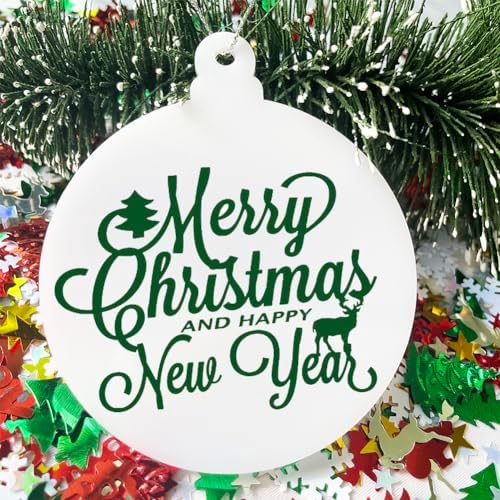 20Pcs 3 Inch Blank Acrylic Christmas Ornaments 2025 White Unfinished Round Acrylic Christmas Ornaments for DIY Craft Hanging Ornaments for Christmas Tree Decoration Xmas Party Decorations