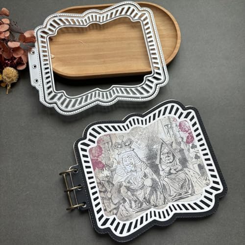LZBRDY Vintage Charm Lace Frame Die-Cut - Carbon Steel Crafting Dies for Scrapbooking, Card Making, Greeting Cards and Journaling Supplies (Shaped Loose Leaf 6.4 x 5.4 in)