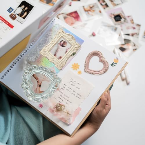 50PCS Vintage Frame Stickers | Transparent Scrapbook Stickers for Junk,Journal,Planners, DIY Crafts, Card Making, Art Aesthetic Scrapbooking Supplies