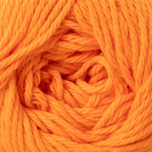 Craft County 100% Cotton Yarn Medium (Size 4) – Weaving, Knitting, and Crochet – Hot Orange (120 Yards)