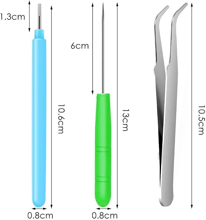 12 Pack Paper Quilling Tools Set, Slotted Needle Pens with Tweezers