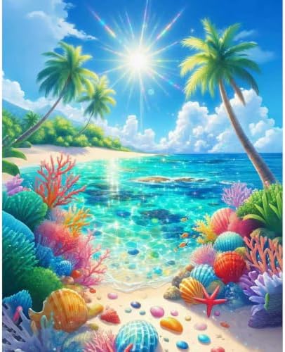 Paint by Numbers kit for Adults-Beach Paint by Numbers Kits16x20 inch