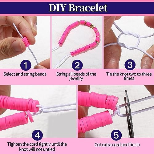 FANDAMEI 1mm Elastic String for Bracelets, Elastic Beading Cord Stretchy for Bracelets Making, Stretch Bead Cord for Jewelry Making, Sturdy Thread for Bracelet Necklace Crafts Christmas DIY String