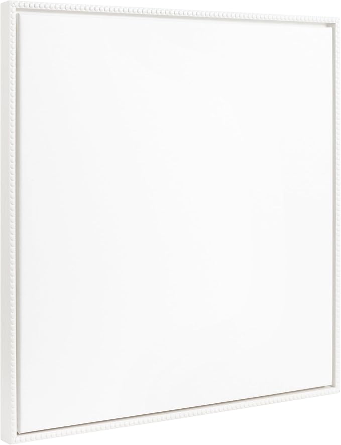 Kate and Laurel Sylvie Blank Framed Canvas Wall Art; 30x30 White Beaded; Vintage Modern Empty Canvas for Paint-Your-Own Art; Ready to Paint Premium Canvas Already Framed