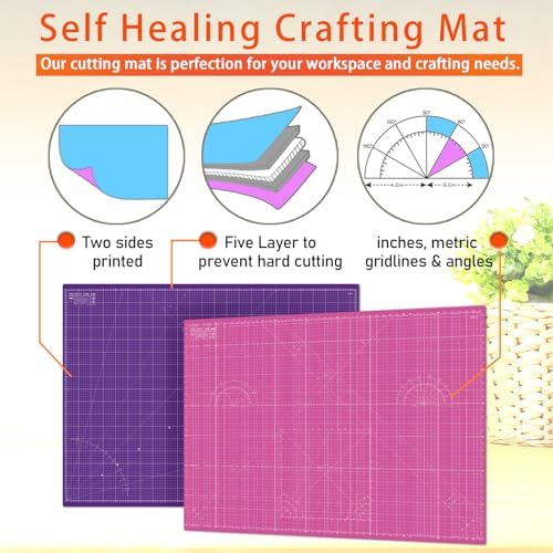 Self Healing Cutting Mat A1 24"x 36" Double Sided Pink Mat
