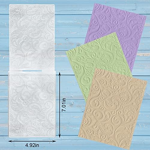 ALIBBON Lace Leaves Background Plastic Embossing Folders for Card Making, Vine Background Embossing Folders for DIY Scrapbooking, Leaves Frame Template Folders for Paper Craft Photo Album Decorations