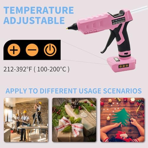 100W Cordless Glue Gun for Dewalt 20V MAX Battery- 20 Full Size Glue Sticks