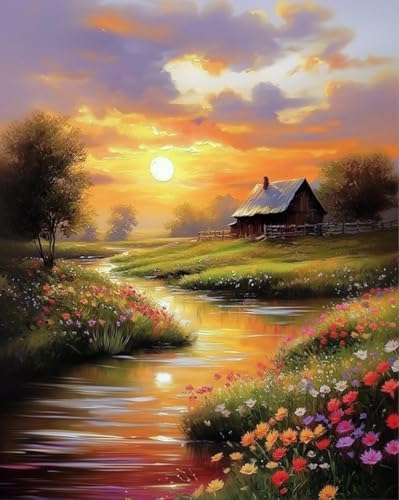 DYAIANGMU Scenery Paint by Numbers Kit for Adults Beginners 19.6X15.7inch