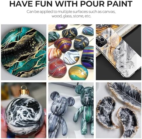 Nicpro Jet Black Color Acrylic Pour Paint, 69oz Pre-Mixed Pouring Paint