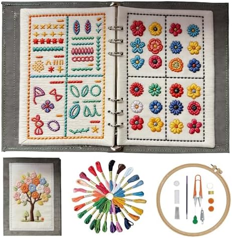 2026 New Embroidery Book Kit Embroidery Book Including a Complete Toolkit and Instructional Tutorial Embroidery Kit for Beginners and DIY Craft Lovers (1 Piece Set)