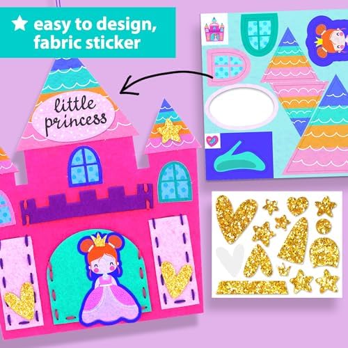 KRAFUN Princess & Unicorn Sewing Kit for Kids Ages 5-8 | 7 Felt Projects