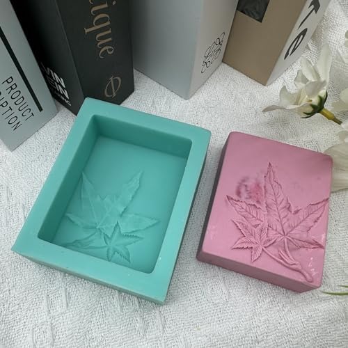 Maple Leaf Soap Mold Rectangle Soap Making Molds Plant Leaves Silicone Soap Mould for CP MP Handmade Soap Made Scented Candle Resin Aroma Plaster Art Crafts Mould Cake Mousee Ice Cube Moulds