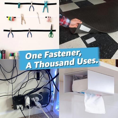 Art3d 48 Sets Hook and Loop Tape Sticky Back, 4"x2" Double-Sided Command Adhesive Strip Heavy Duty