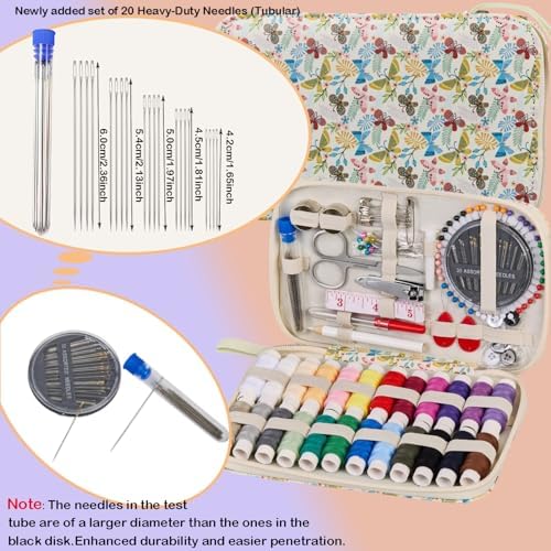 Bobode 140 PCS Travel Sewing Set Basic Hand Sewing Kit for Adults
