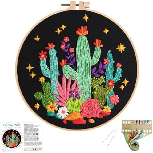 Louise Maelys Cactus Embroidery Kit, Cross Stitch Kit for Beginner Adults