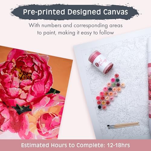 Pink Picasso Paint by Number Kit, for Adults & Teens,16x20, Petal Power