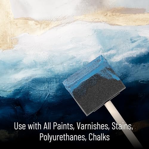 Bates- Foam Paint Brushes, 3", 50 Pack, Black Sponge Brushes for Painting, Sponge Paint Brush