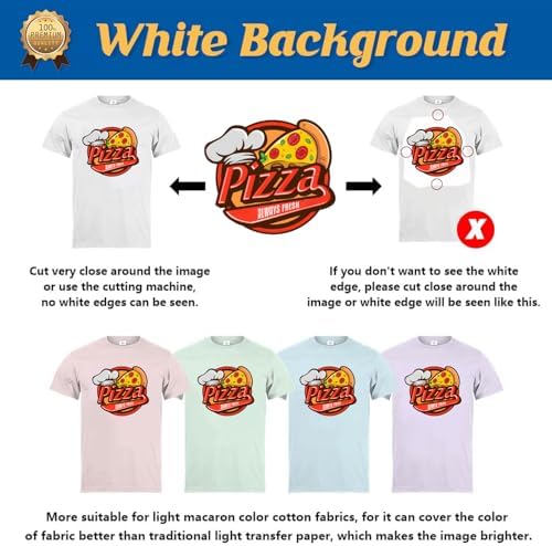 TransOurDream Heat Transfer Paper for Light Shirts(100 Sheets, 8.5x11),Printable HTV Heat Transfer Vinyl for Inkjet Printers