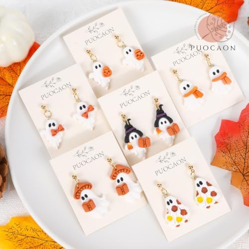 Puocaon Halloween Ghost Polymer Clay Cutters for Jewelry Earring Making
