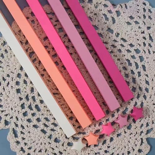 Star Origami Paper, Lucky Star Decoration Paper Strips DIY Hand Art Crafts (Pink Gradient (540 sheets))