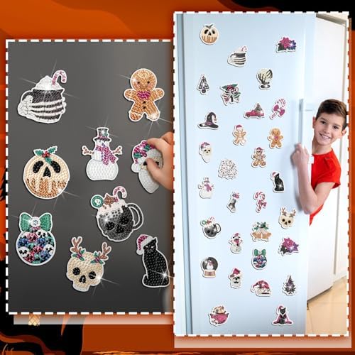 Motipuns 30 Pcs Diamond Magnets,Christmas Before Night,Purple