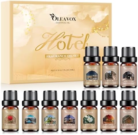 Hotel Essential Oils Gift Set,Inspired by 5 Star Hotel Scents for Diffuser