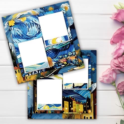 48 Sheets Celestial Scrapbook Paper,Starry Night Pattern Decorative Scrapbook Paper for Journals DIY Cards and Photo Albums,Aesthetic Craft Supplies