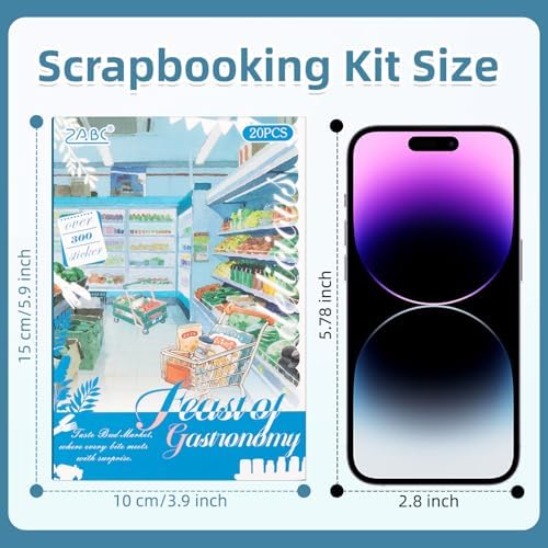 Gourmet Series Sticker Scrapbooking Supplies for Junk Journal, 20 Sheets PET Stickers