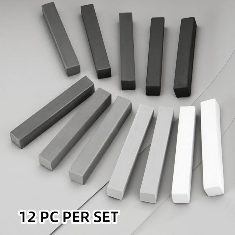 Gallery Pastel for Sketch Grey Tone, 12 Pieces Soft Pastel Sticks Set