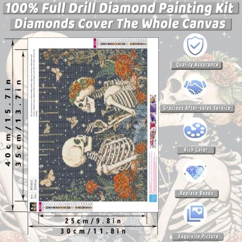 KICHANG Skull Diamond Art Kits for Adult Diamond Painting Kit for Beginner