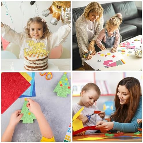 30 Pack Glitter Cardstock Paper Sheets 30 Colors 12×8inch 250gsm/92lb
