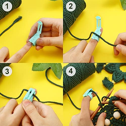 Willbond 4 Pcs Adjustable Crochet Tension Ring for Knitting, Multicolor