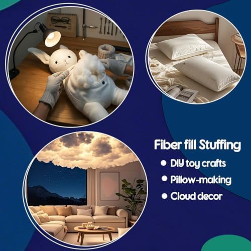 GOMICRAFT Fiberfill Stuffing for Stuffed Animals, Crafts, Crochet, 21.2oz