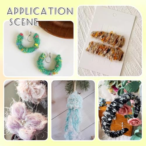 20 Colors Embellishments Assorted Novelty Yarn Odd Crochet Art Yarn Handmade Vintage Textile for DIY Jewelry Making Junk Magazines Coaster Knitting