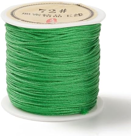 43 Yards Nylon String Friendship Bracelets String 0.8mm Nylon Beading Thread Braided Chinese Knotting Cord Macrame Cords for Kumihimo Necklaces Tassels Jewelry Crafts (Green)