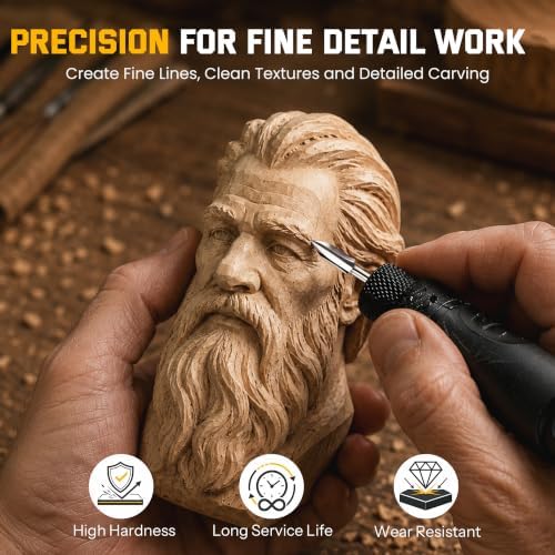 Wood Carving Drill Bits Set, 5PCS HSS Engraving Burr Bits with 1/8" Shank, Compatible with Dremel Rotary Tool for Wood Carving, Woodworking, Grinding, DIY Crafts and Detail Work