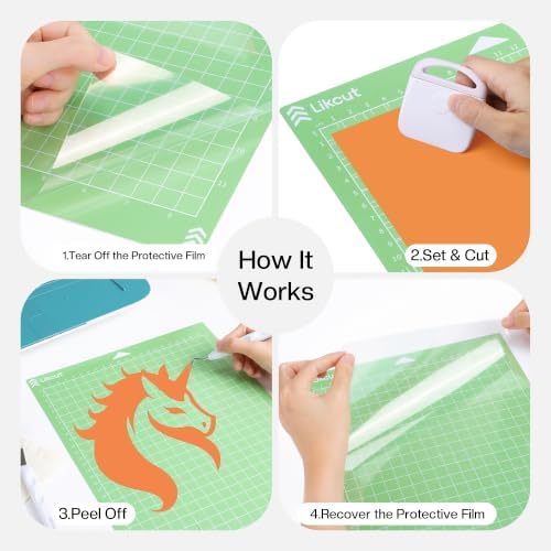Likcut Cutting Mat for S41 Vinyl Cutter - 8.5" x 12" Standard Adhesive Cutting Mats Compatible with Cricut Joy Xtra, 3 Pack Vinyl Mat for Craft DIY with Precision Grid for Craft Project