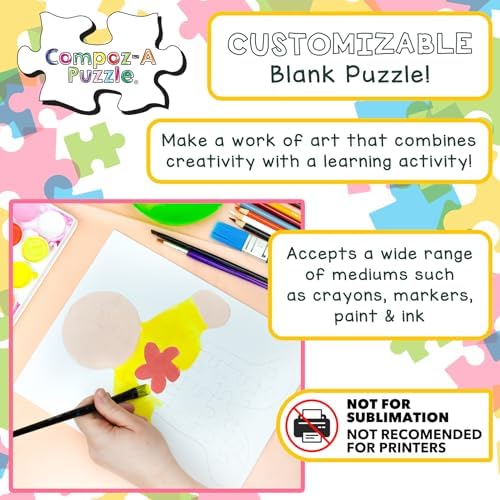 Hygloss 12 Blank Person-Shaped Puzzles – 8.5 x 10.5 Inches – Ideal for All-About-Me Activities – Write, Draw, and Decorate – 26 Pieces Each