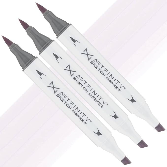 Artfinity Sketch Markers - Set of 3 - Rose Quartz V9-1, Vibrant, Professional, Dye-Based Alcohol Markers for Artists, Drawing, Travel, & More