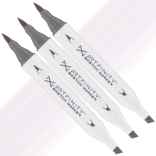 Artfinity Sketch Markers - Set of 3 - Rose Quartz V9-1, Vibrant, Professional, Dye-Based Alcohol Markers for Artists, Drawing, Travel, & More