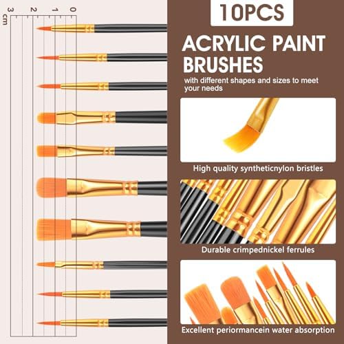 ESRICH Acrylic Paint Set with 24 Colors, Art Painting Supplies Kit