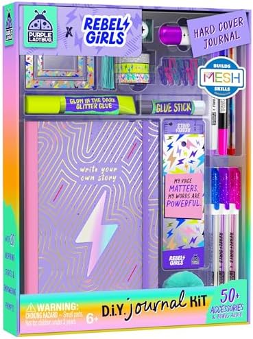 DIY Journal Kit for Girls Ages 8-12, 50+ Accessories, Hard Cover Journal