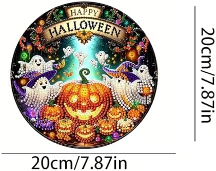 RYMILIE Halloween Diamond Art Kits for Adults Ghost Pumpkin 8x8inch