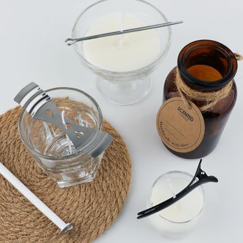Candle Wick Kit for Candle Making,200 Ft 24 PLY Candle Wick Roll Kit, Cotton Braided Wick Spool with Candle Making Tools for Candle DIY Craft Making
