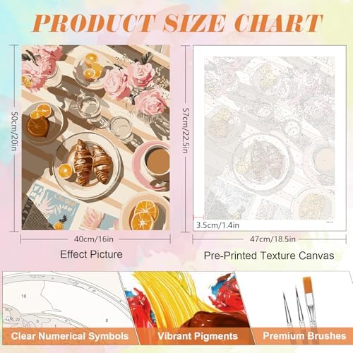 Kalonyth Coffee Paint by Numbers Kit for Adults, 16x20 inch, No Framed