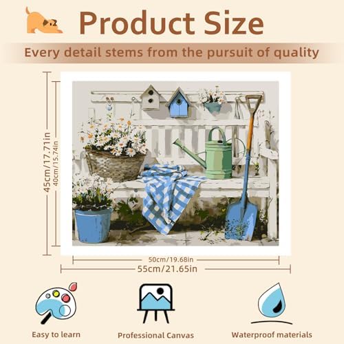 Reivworl Farm Paint by Numbers for Adults Beginner, Farm Paint by Numbers Kits for Adults, Painting by Number Kits for Gifts and Wall Decor 16x20Inch