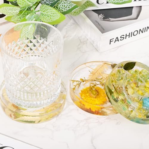 6 Cavity Deep Coaster Mold for Epoxy Resin, Flower Preserve | Thickened 0.78" Deep, Smooth Non-Stick Interior, for Dried Flowers & DIY Crafts, for UV Resin