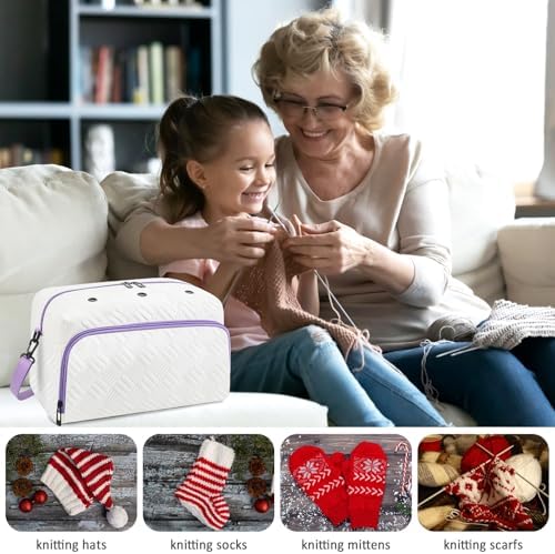 IBFUN Crochet Yarn Knitting Bag Organizer for Knit Accessories Hooks